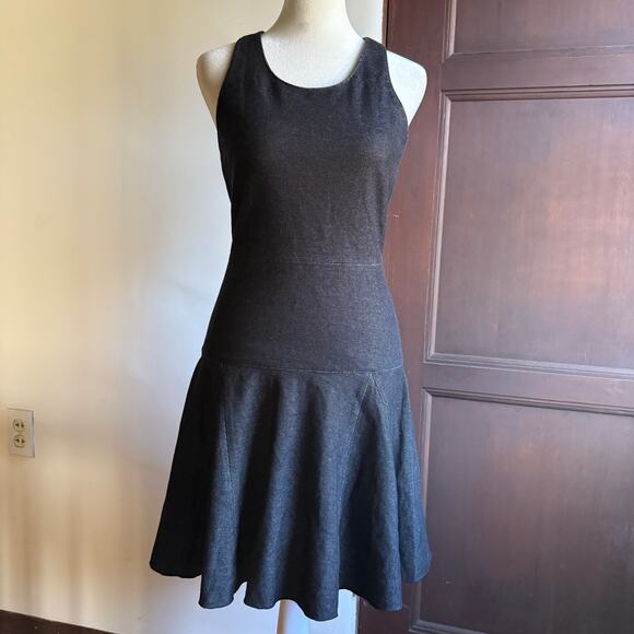 RAG & BONE | Dark Gray Enigma Stretch Denim Drop Waist Dress Racerback | Size 2 - Picture 5 of 7